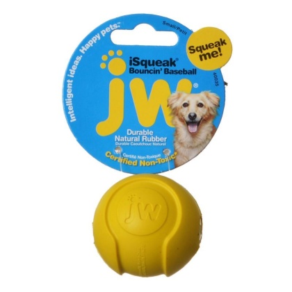 JW Pet iSqueak Bouncing Baseball Rubber Dog Toy - Small - 2