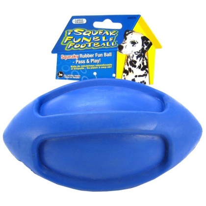 JW Pet iSqueak Funble Football Rubber Dog Toy - Large