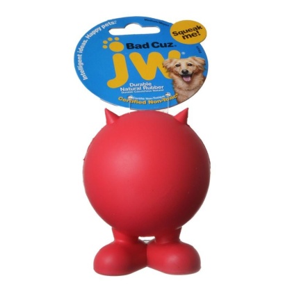 JW Pet Bad Cuz Rubber Squeaker Dog Toy - Medium - 4