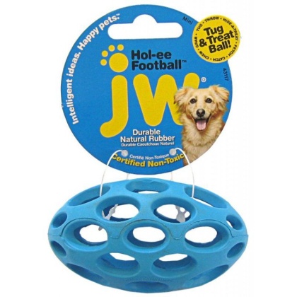 JW Pet Hol-ee Football Rubber Dog Toy - Mini (3.75\