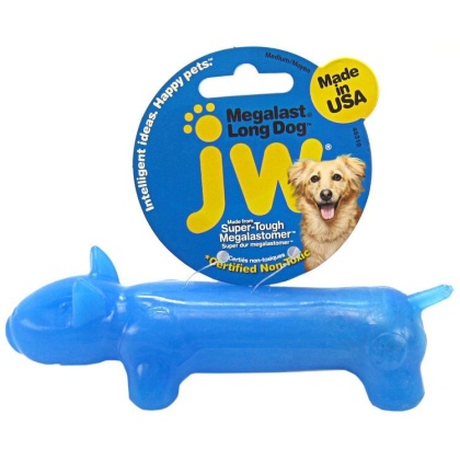 JW Pet Megalast Rubber Dog Toy - Long Dog - Medium - 6.5