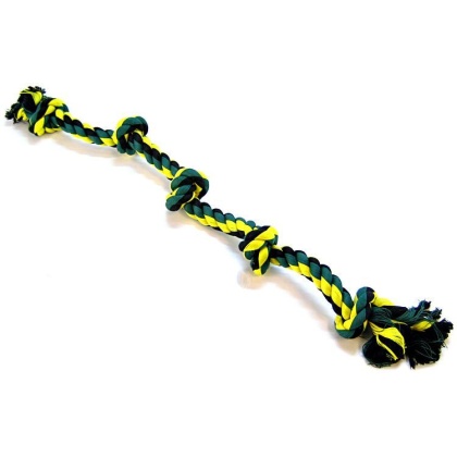 Flossy Chews Colored 5 Knot Tug Rope - X-Large (3\' Long)