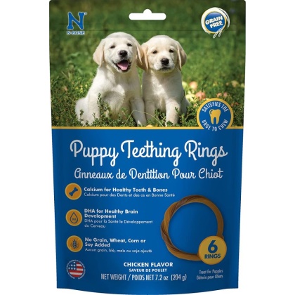 N-Bone Grain Free Puppy Teething Rings - Chicken Flavor - 6 Count