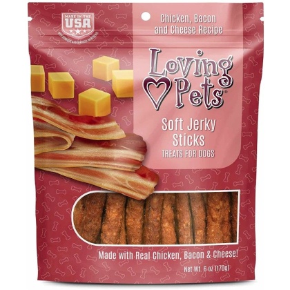 Loving Pets Soft Jerky Sticks Bacon Flavor - 6 oz