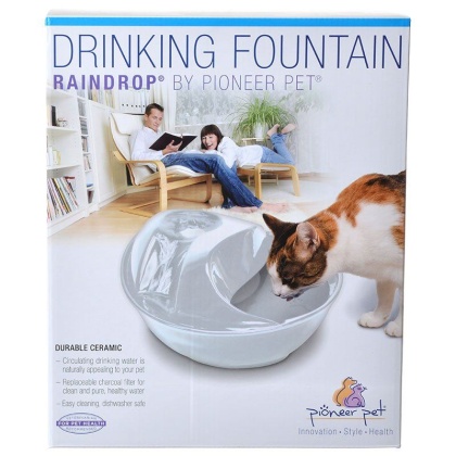 Pioneer Raindrop Ceramic Drinking Fountain - White - 60 oz