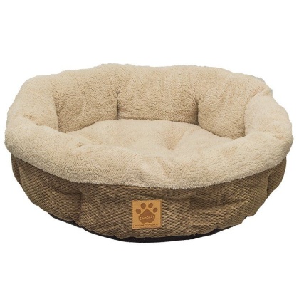 Precision Pet Natural Surroundings Shearling Dog Donut Bed - Coffee - 21