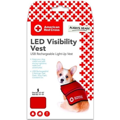 Penn-Plax American Red Cross Light Up Safety Visibility Vest - Small