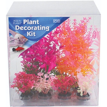 Penn Plax Aquarium Plant Decoration Kit Assorted Colors - 6 count