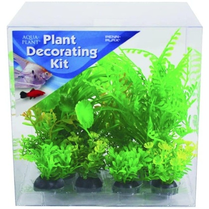 Penn Plax Aquarium Plant Decoration Kit Green - 6 count