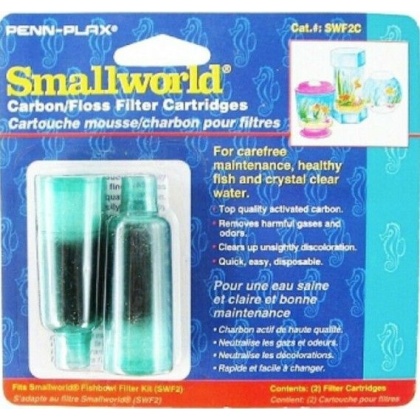 Penn Plax Smallworld Carbon/Floss Filter Cartridges - 2 Pack