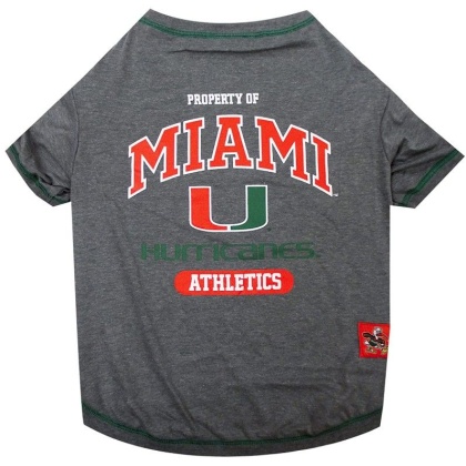 Pets First U of Miami Tee Shirt for Dogs and Cats - Large