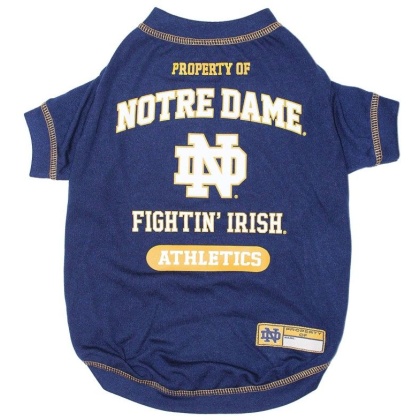 Pets First Notre Dame Tee Shirt for Dogs and Cats - Medium
