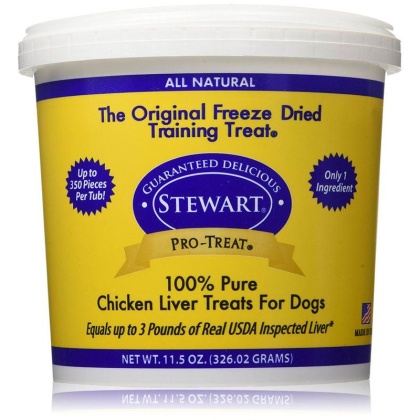 Stewart Pro-Treat 100% Freeze Dried Chicken Liver for Dogs - 11.5 oz
