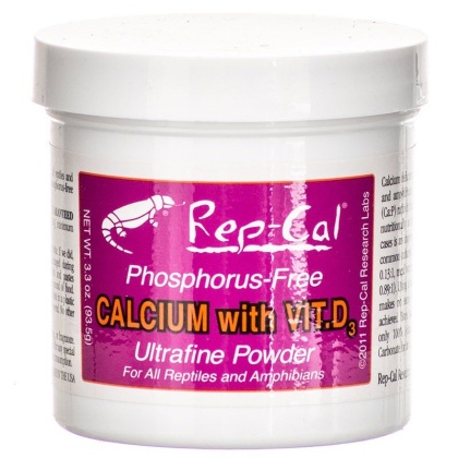 Rep Cal Phosphorus Free Calcium with Vitamin D3 - Ultrafine Powder - 3.3 oz