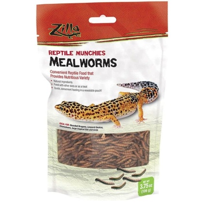 Zilla Reptile Munchies - Mealworms - 3.75 oz