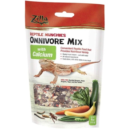 Zilla Reptile Munchies - Omnivore Mix with Calcium - 4 oz