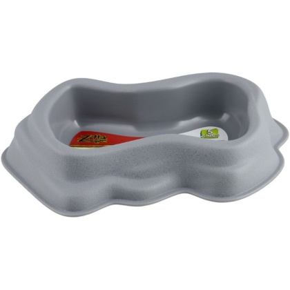 Zilla Decor Durable Dish for Reptiles Grey - Large (10.5\