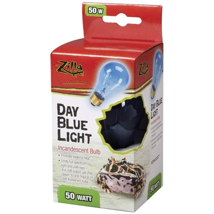 Zilla Incandescent Day Blue Light Bulb for Reptiles - 50 Watt
