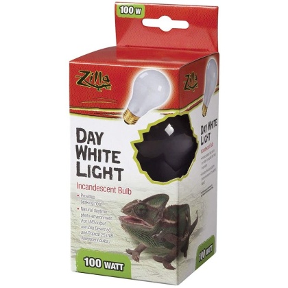 Zilla Incandescent Day White Light Bulb for Reptiles - 100 Watt
