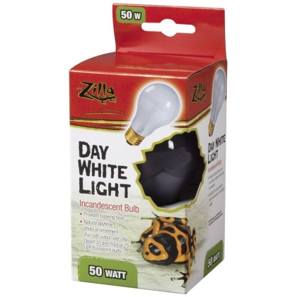 Zilla Incandescent Day White Light Bulb for Reptiles - 50 Watt